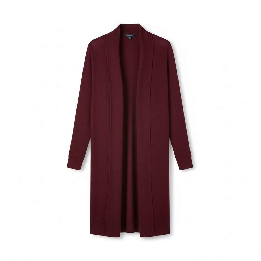 Worthington Longline‎ Lightweight Open Cardigan S Burgundy Red #48S